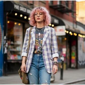 Vintage Plaid Blazer